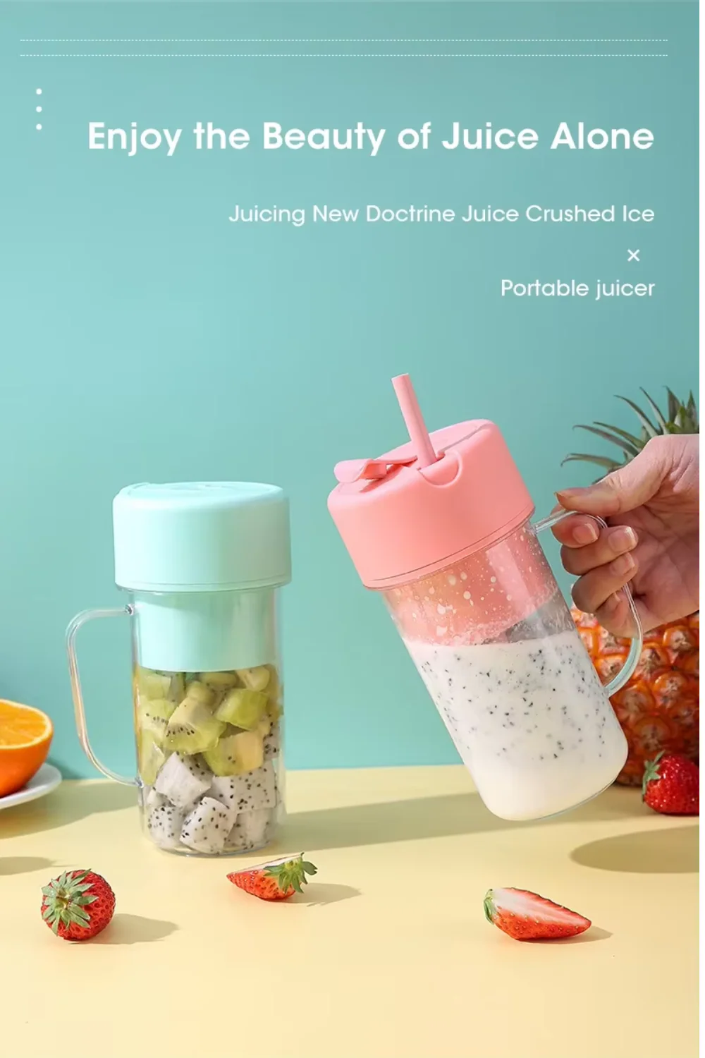 electric juicer bottle with straw electric juicer bottle with straw