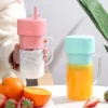 electric juicer bottle with straw